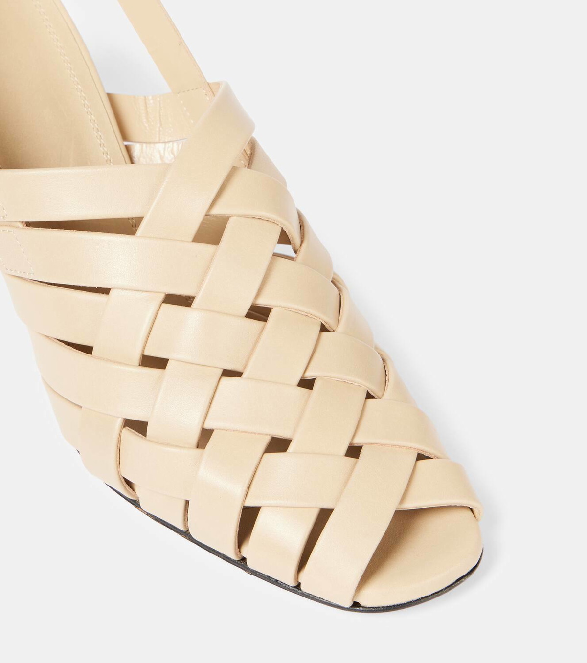 Souliers Martinez Leona 80 leather slingback pumps