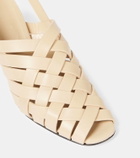 Souliers Martinez Leona 80 leather slingback pumps