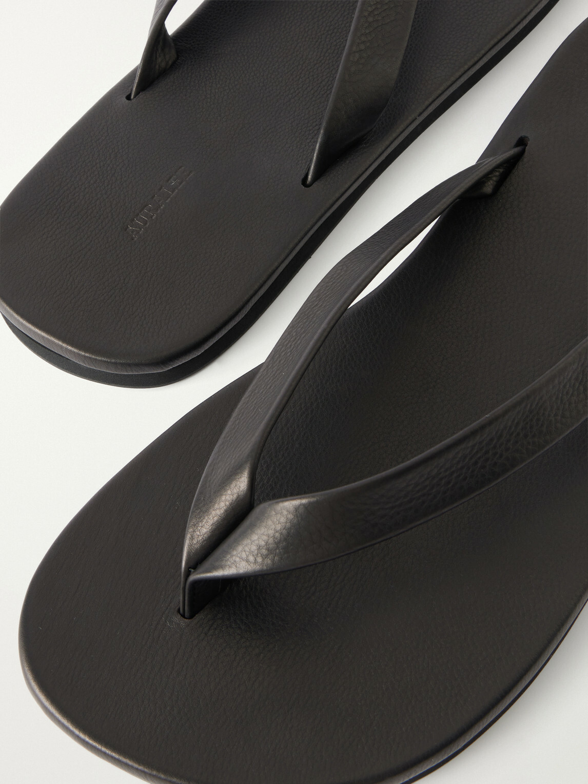 Auralee - Leather Flip-Flops - Black