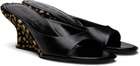 BY FAR Black Caroo Cheetah Pony Hair Heeled Sandals