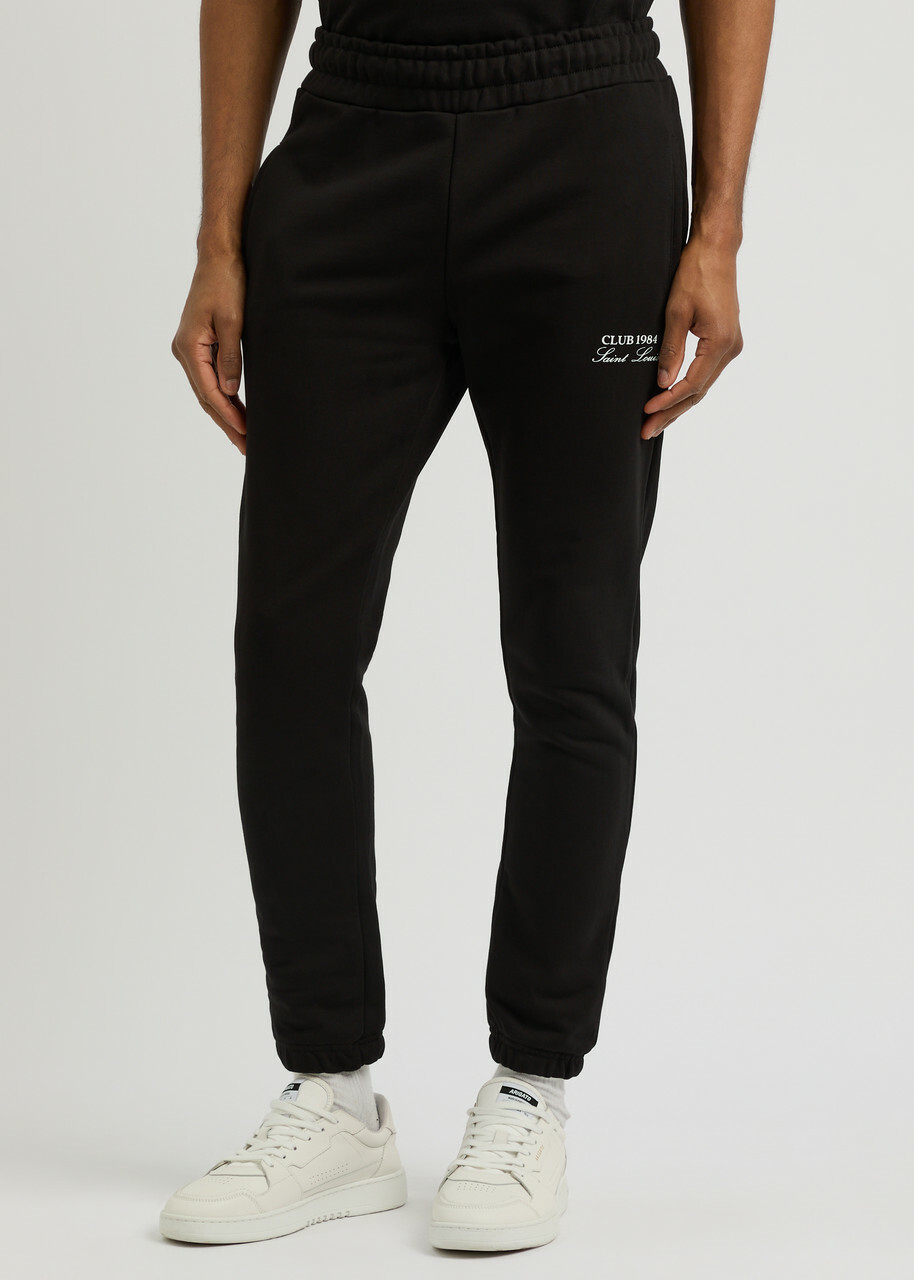 Club 1984 Essential Logo-embroidered Cotton Sweatpants Black