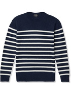 A.P.C. - Travis Striped Wool and Cotton-Blend Sweater - Blue