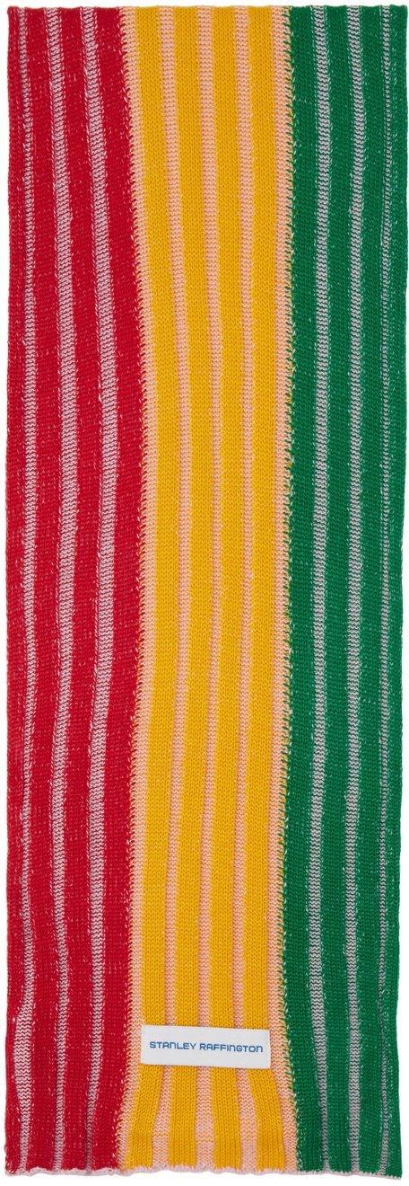 Stanley Raffington SSENSE Exclusive Multicolor Plated Ribbed Scarf