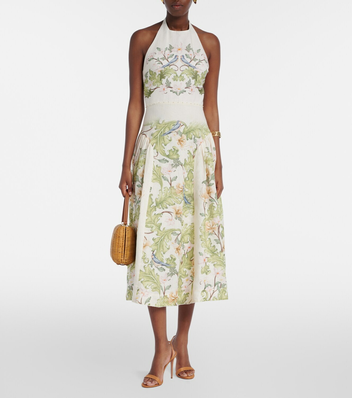 Agua by Agua Bendita Balsa Anhelo floral linen midi dress