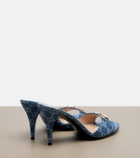 Gucci Erin Horsebit GG denim mules