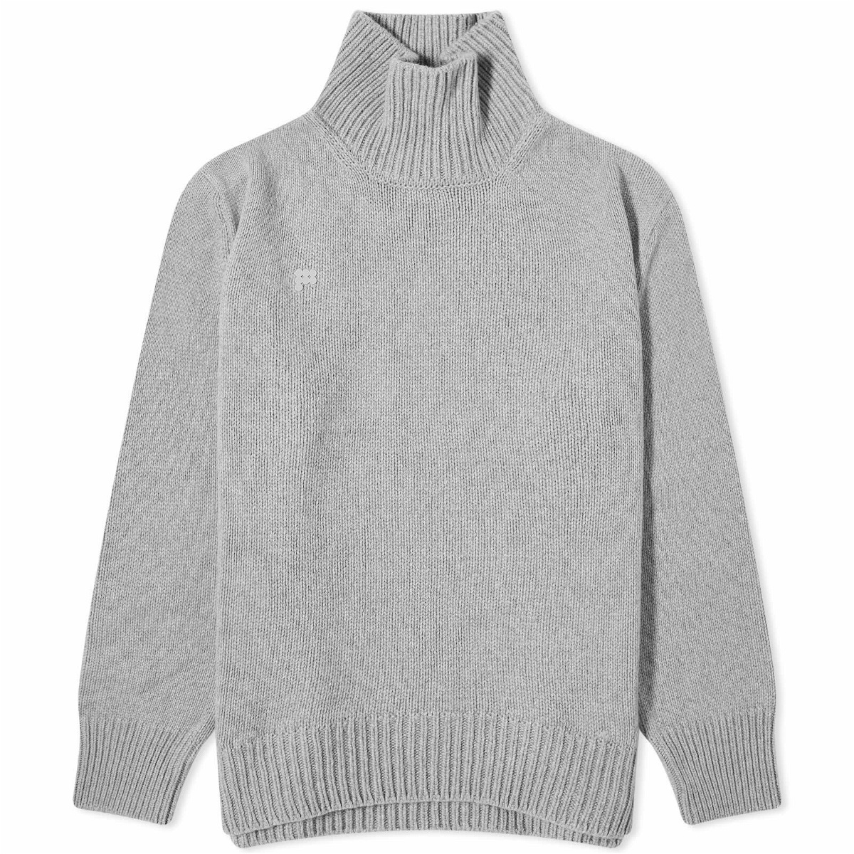 Photo: Pangaia Men's Recycled Cashmere Knit Chunky Turtleneck Sweater in Grey Marl