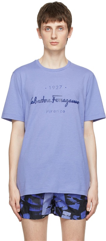 Photo: Salvatore Ferragamo Blue Cotton T-Shirt