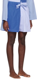 Tekla SSENSE Exclusive Blue Pyjama Shorts