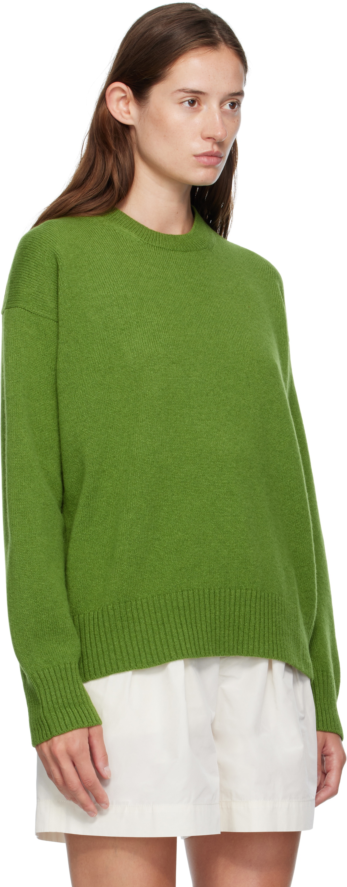 &Daughter Green Innes Slouch Crewneck Sweater