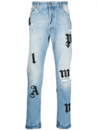 PALM ANGELS - Wash Logo Patch Denim Cotton Jeans