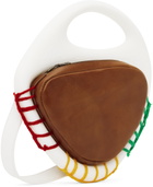 Stanley Raffington SSENSE Exclusive White & Brown 3D Printed Leather Curve Bag