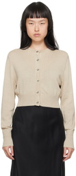 Silk Laundry Tan Cropped Cardigan