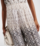 Brunello Cucinelli Printed silk wide-leg pants