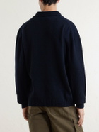 SEASE - Cashmere Wool-Blend Polo Sweater - Blue