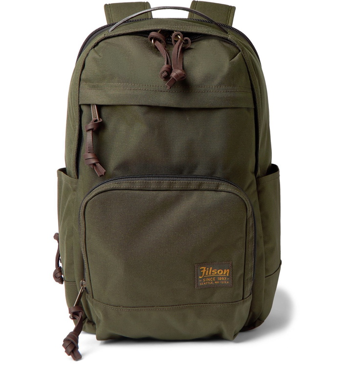 Photo: Filson - Dryden Leather-Trimmed CORDURA Backpack - Green