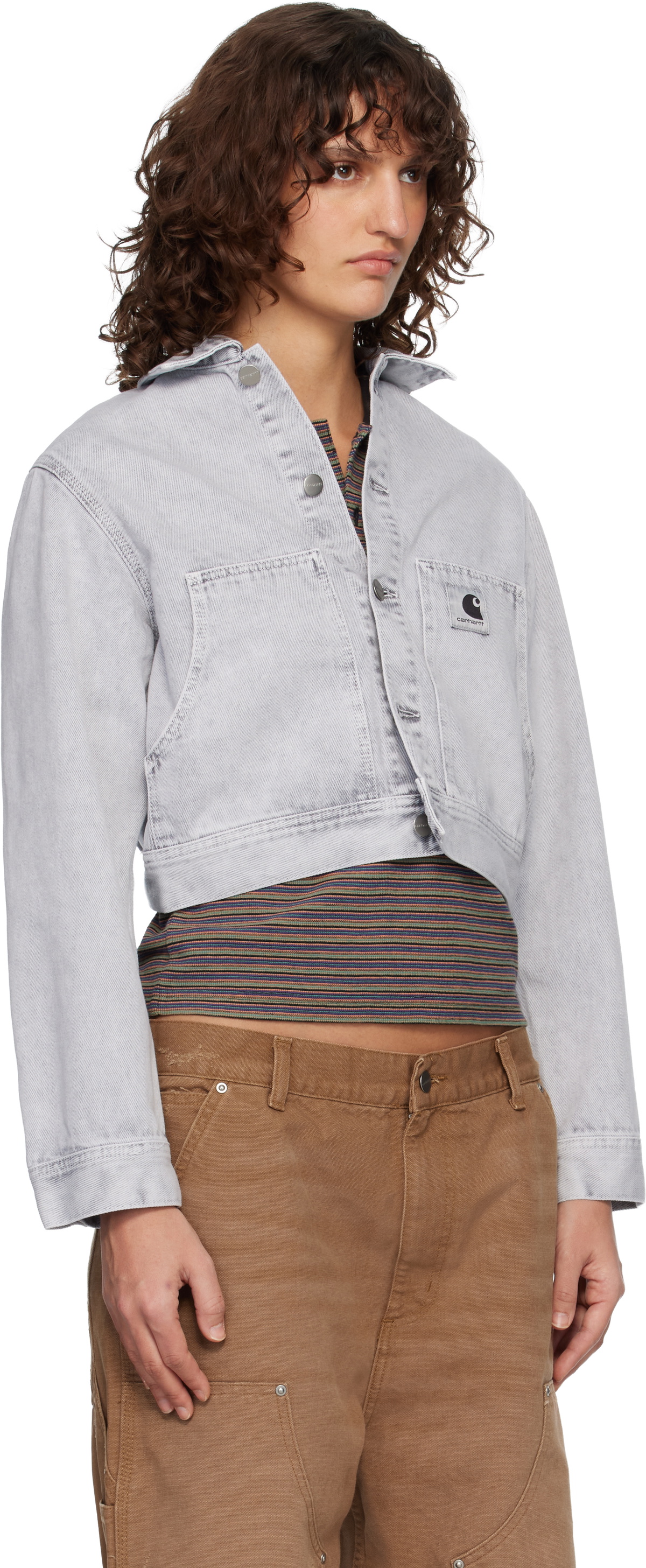 Carhartt Work In Progress Gray Arca Denim Jacket