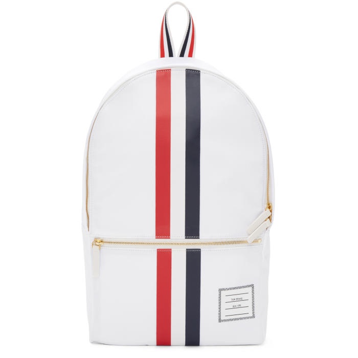 Photo: Thom Browne White Unstructured Nylon Backpack 