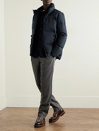 SEASE - Tribeca Quilted Herringbone Cotton and Cashmere-Blend Down Jacket - Blue