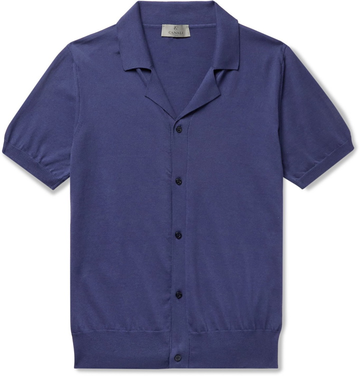 Photo: CANALI - Camp-Collar Cotton Shirt - Blue