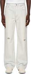 OUR LEGACY Off-White & Blue Third Cut Jeans
