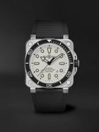 Bell & Ross - BR-03 Diver Automatic Stainless Steel Watch, Ref. BR03A-D-WH-ST/SRB