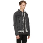 Ksubi Black Denim Super Smashed Classic Jacket