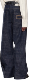 NULLUS Blue Intertwined Structure Selvedge Jeans