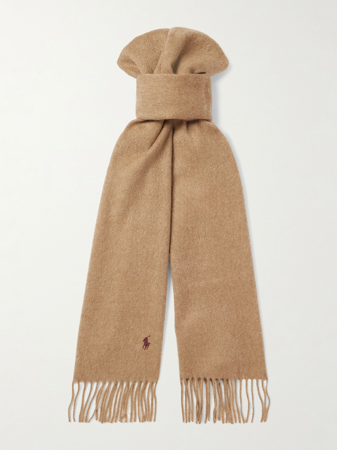 Polo Ralph Lauren - Fringed Logo-Embroidered Cashmere Scarf
