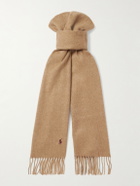 Polo Ralph Lauren - Fringed Logo-Embroidered Cashmere Scarf