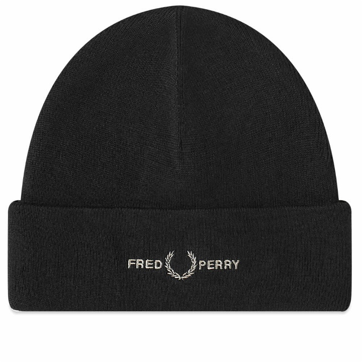 Photo: Fred Perry Authentic Men's Logo Beanie in Black