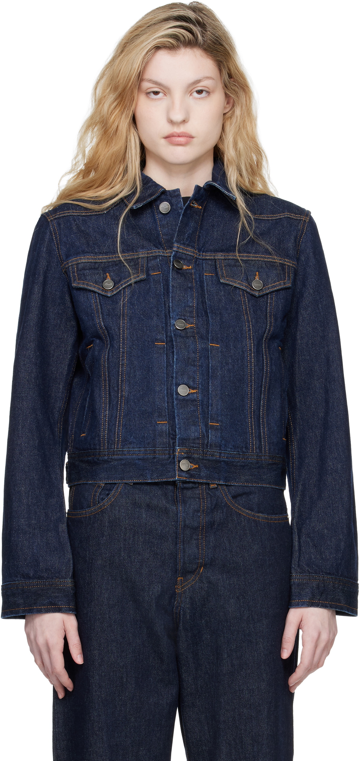 KHAITE Navy Augustine Denim Jacket