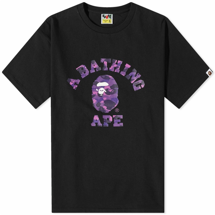 Photo: A Bathing Ape Men's Color Camo A By Bathing Ape T-Shirt in Black/Purple