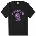 A Bathing Ape Men's Color Camo A By Bathing Ape T-Shirt in Black/Purple