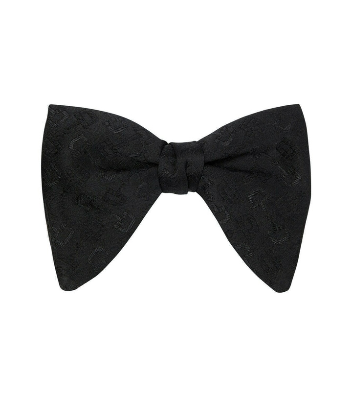 Photo: Gucci Horsebit jacquard wool and silk bow tie