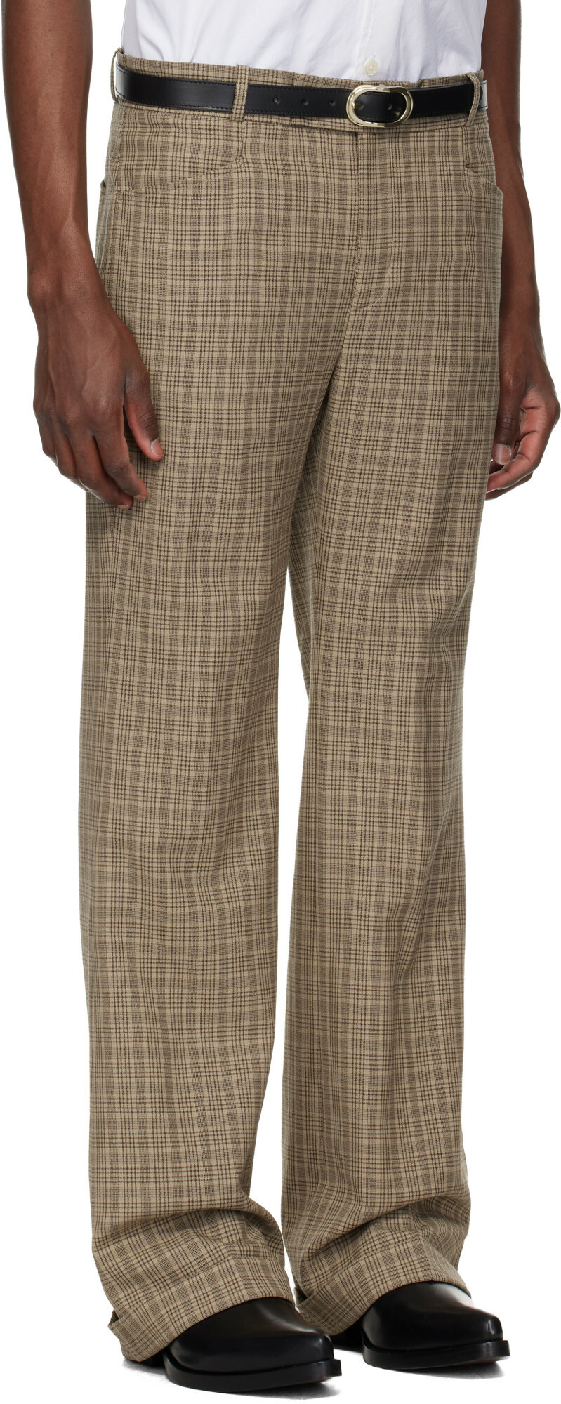 Ernest W. Baker Brown Cuffed 70s Trousers