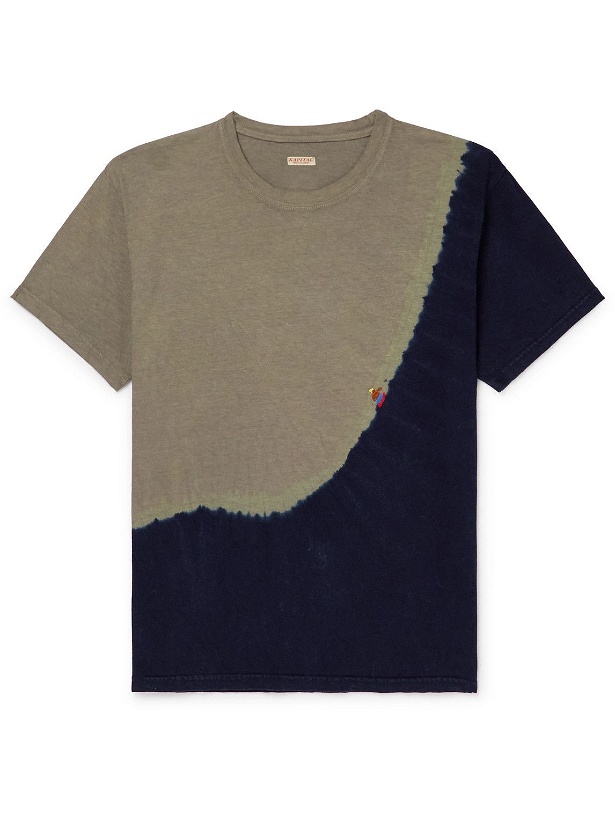 Photo: KAPITAL - Embroidered Tie-Dyed Cotton-Jersey T-Shirt - Green