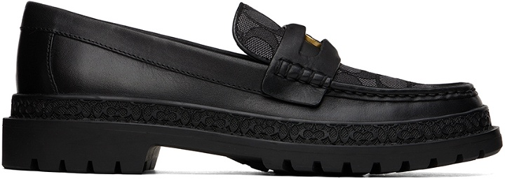 Photo: Coach 1941 Black Signature Coin Loafers