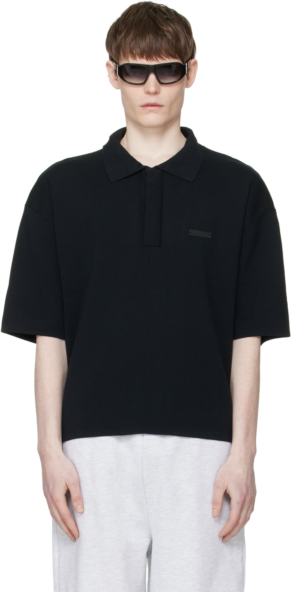 Entire Studios Black SS Club Polo