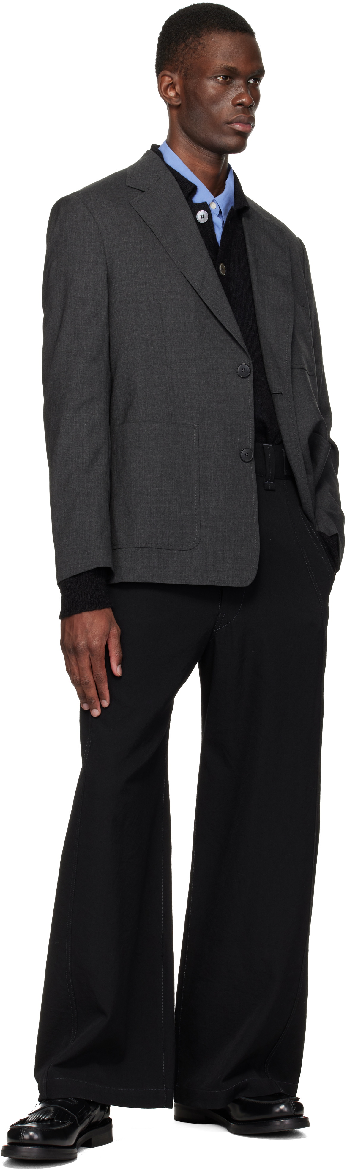 mfpen Gray Patch Pocket Blazer