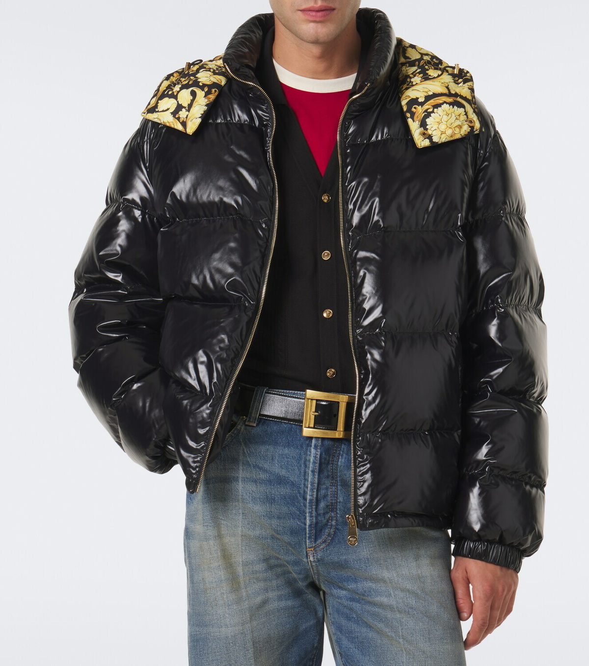 Versace Barocco hooded down jacket