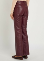 Chloe Flared-leg Grained Leather Trousers Dark Red