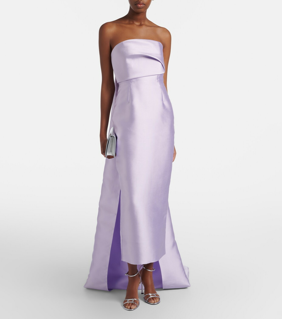 Solace London Kiki caped satin corset cocktail dress