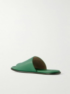 LOEWE - Paula's Ibiza Logo-Debossed Leather Slides - Green