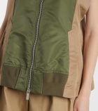 Sacai Paneled twill and gabardine vest
