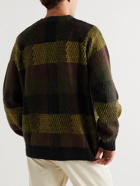 YMC - Left Back Checked Knitted Cardigan - Brown