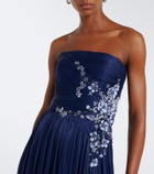 Costarellos Lenina Lurex® georgette bustier gown