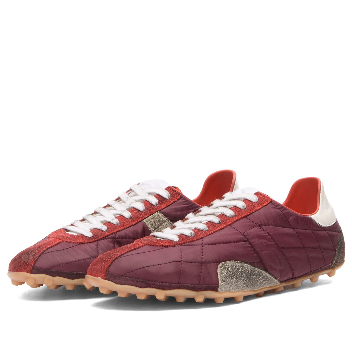 Maison Margiela Men's Sprinters Low Top Sneaker in Oxblood/White/Grey