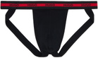 Hugo Three-Pack Black Repeat Logo Jock Straps