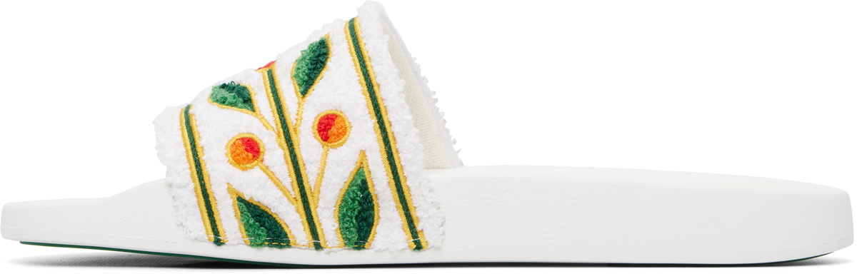 Casablanca White Laurel Terry Slides