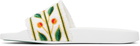 Casablanca White Laurel Terry Slides